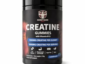 Creatine Gummies – 5000mg Creatine Monohydrate per Serving (1000mg per Gummy) – Vegan, Sugar Free – Gym & Training Support – for Men & Women – 60 Count (Blueberry)