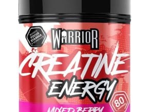Warrior Creatine Monohydrate Powder + Energy 360g (80 Servings) – Micronised Creatine Powder Supplement + Vitamin B & Caffeine for Energy & Focus, Pre & Post Workout for Men & Women – Mixed Berry