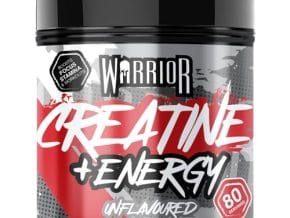 Warrior Creatine Monohydrate Powder + Energy 360g (80 Servings) – Micronised Creatine Powder Supplement + Vitamin B & Caffeine for Energy & Focus, Pre & Post Workout for Men & Women – Unflavoured
