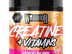 Warrior Creatine Monohydrate Powder + Multivitamin 360g (80 Servings) – Micronised Creatine Powder Supplement for Men & Women – Vitamin D, A, C, E, B Complex, Magnesium, Iron, Zinc – Mixed Berry