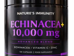 Echinacea+ Capsules 10,000mg Premium High Strength (10:1 Extract) – 120 Echinacea Capsules | with Vitamin C & Zinc | 3-in-1 Advanced Blend | Non-GMO, Gluten Free