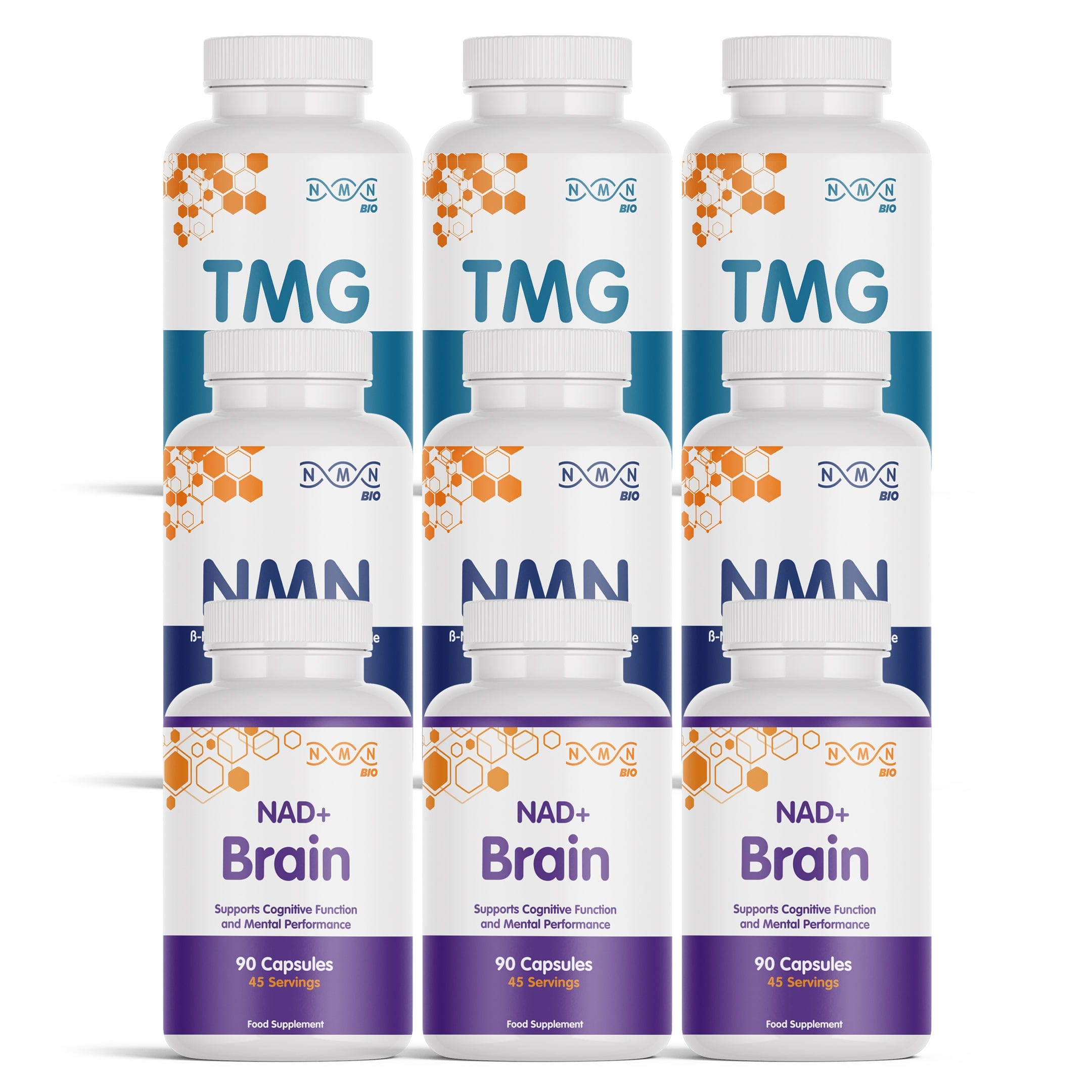 Morning Bundle | NAD+ Brain | NMN | TMG 3 Bottles Each